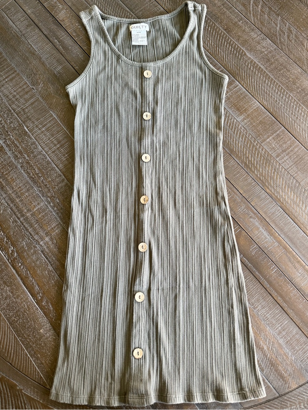 Guilty Women’s Ribbed Button Front Midi Dress M/M